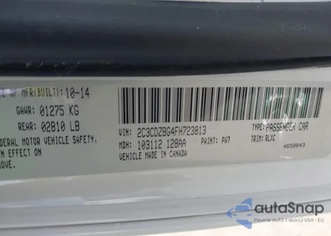 2015 Dodge Challenger Sxt Plus z USA, uszkodzony, nr VIN 2C3CDZBG4FH723813